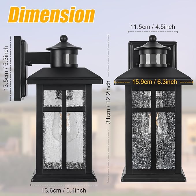 Motion Sensor Outdoor Wall Lights 2 Packs- Updated Dusk to Dawn Outdoor Lighting - Image 4