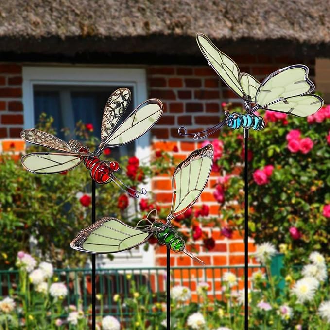 Juegoal 20 Inch Butterfly Garden Stakes Decor, Dragonfly Stakes, Hummingbird - Image 5