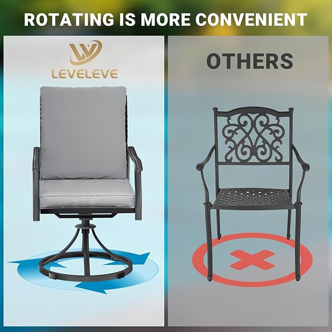 LEVELEVE 5 Piece Outdoor Patio Dining Set - Image 6