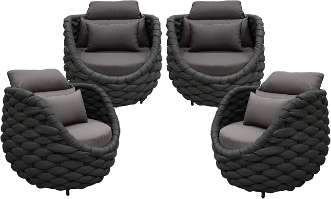 TWT 6 Pieces Patio Sofas All-Weather Rope Balcony Furniture - Image 8