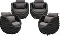 TWT 4 Pieces Patio Sofas All-Weather Rope Balcony Furniture by TWT