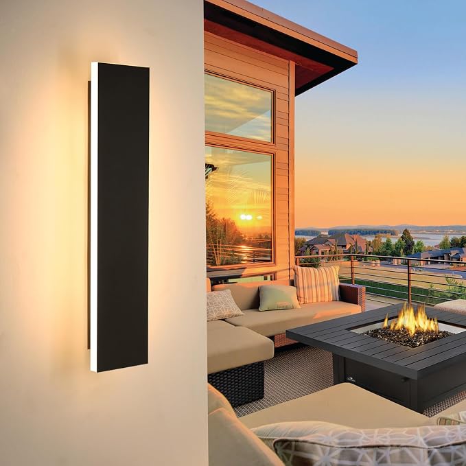 Outdoor Wall Light LED Long Wall Sconce 23.63in Ip65 Waterproof Black Modern by YCMGEAD