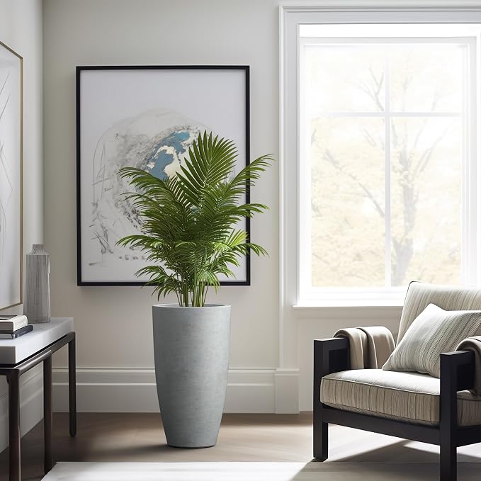 Kante 23.6" H Natural Concrete Tall Planters, Large Outdoor Indoor Decorative - Image 3