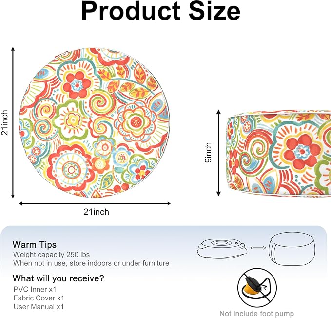 Inflatable Ottoman Stool D21 xH9 - Image 2