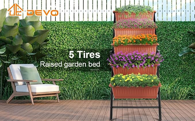Suyncll Vertical Raised Garden Bed Planter Box, 5 Tiers Vertical Garden Planter - Image 8