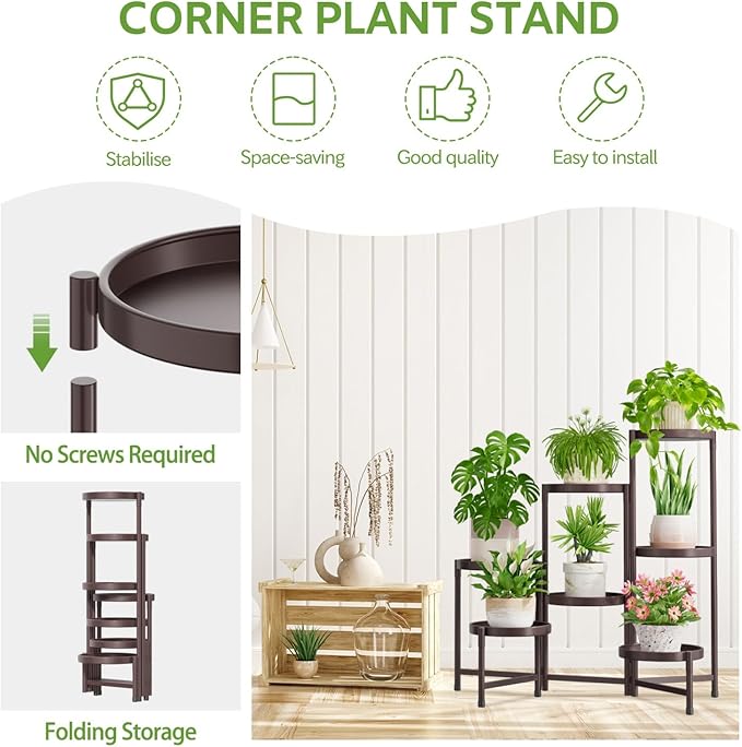 iDavosic.ly 7 Tier Large Plant Stand Indoor, 10 Inch Wide Tall Corner Metal - Image 5