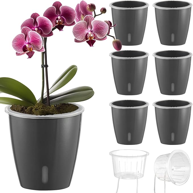 Self Watering Pots for Indoor Plants, Small African Violet Pots by KvyusFlourish