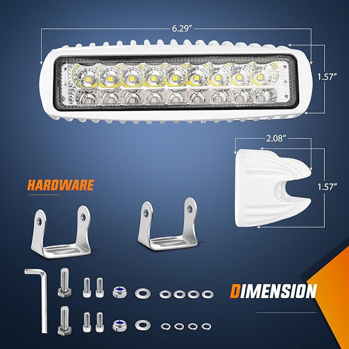 Nilight Marine LED Pods Navigation Lights 2PCS 54W Blue White Flood Beam Ponton - Image 2