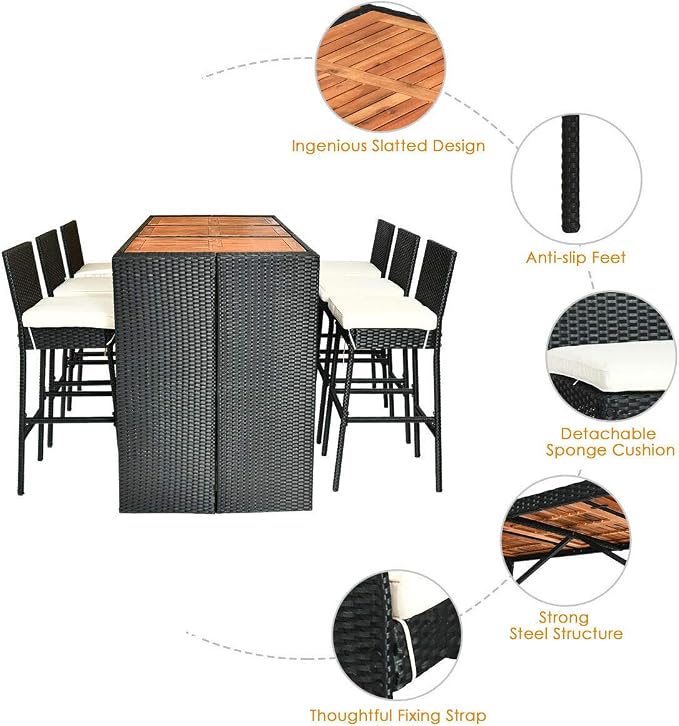Tangkula 7 PCS Outdoor Wicker Furniture - Image 8