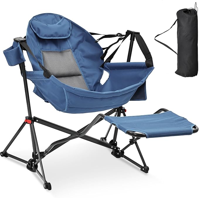 Ainfox Hammock Chair with Footrest, Oversized Swinging Portable Folding Camping - Image 8