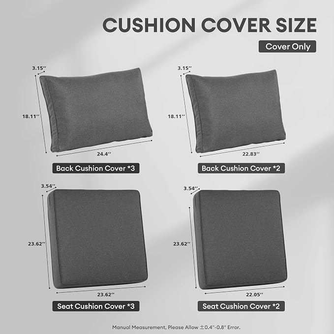 ovios Patio Cushion Covers, Waterproof Cushion Cover - Image 7