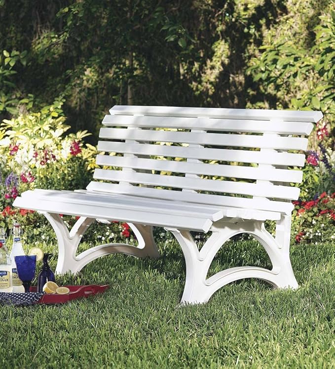 Plow & Hearth Weatherproof German PVC Outdoor Bench | 3-Seat | Holds Up to 500 - Image 5