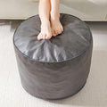 HIGOGOGO Round Stuffed Pouf Ottoman, Pu Leather Poufs by HIGOGOGO