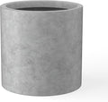 Kante 9.8" Dia Round Concrete Planter, Modern Style Large Cylindrical Plant Pot by Kante