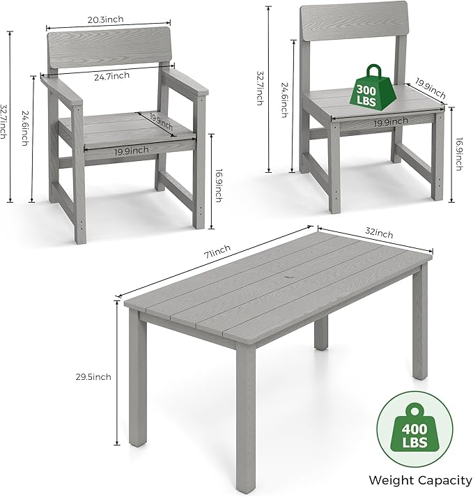 12-Piece HIPS Patio Dining Set for 10 Person Outdoor Dining Sets - Image 7