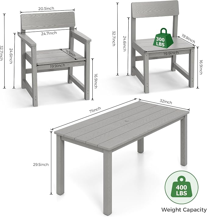 9 Piece Patio Dining Sets for 8 HIPS Outdoor Dining Table Set - Image 7