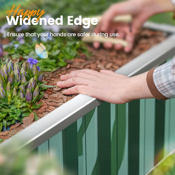 KING BIRD Raised Garden Bed 68" x 36" x 18" Heightened Galvanized Steel Metal - Image 6
