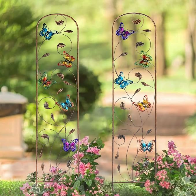 SUNNYPARK Set of 2 Butterfly Metal Garden Trellis - Image 6