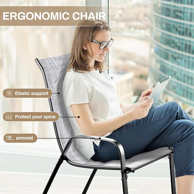 TLSUNNY Patio Dining Set 5 Pieces, All Weather Outdoor Furniture W/30"X 30" - Image 6