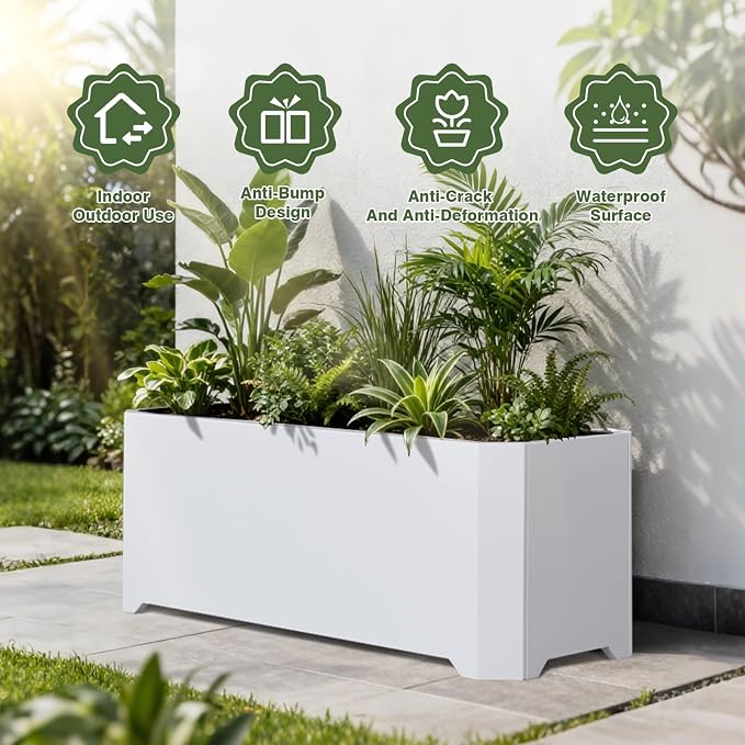 Steel Planter Box-32"x15"x15"-Rectangular Planters - Image 4