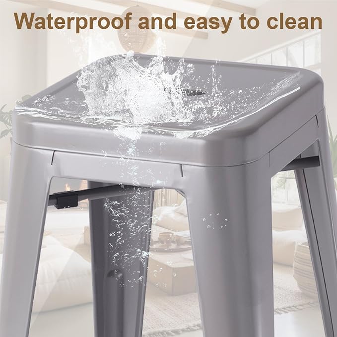 Stackable Metal Bar Stool Backless Indoor-Outdoor Counter Stools Fullmetal - Image 5