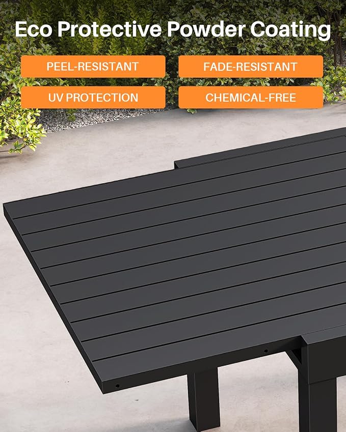 Patio Aluminum Extendable Dining Table, Rust-Free Expandable Outdoor Dining - Image 7