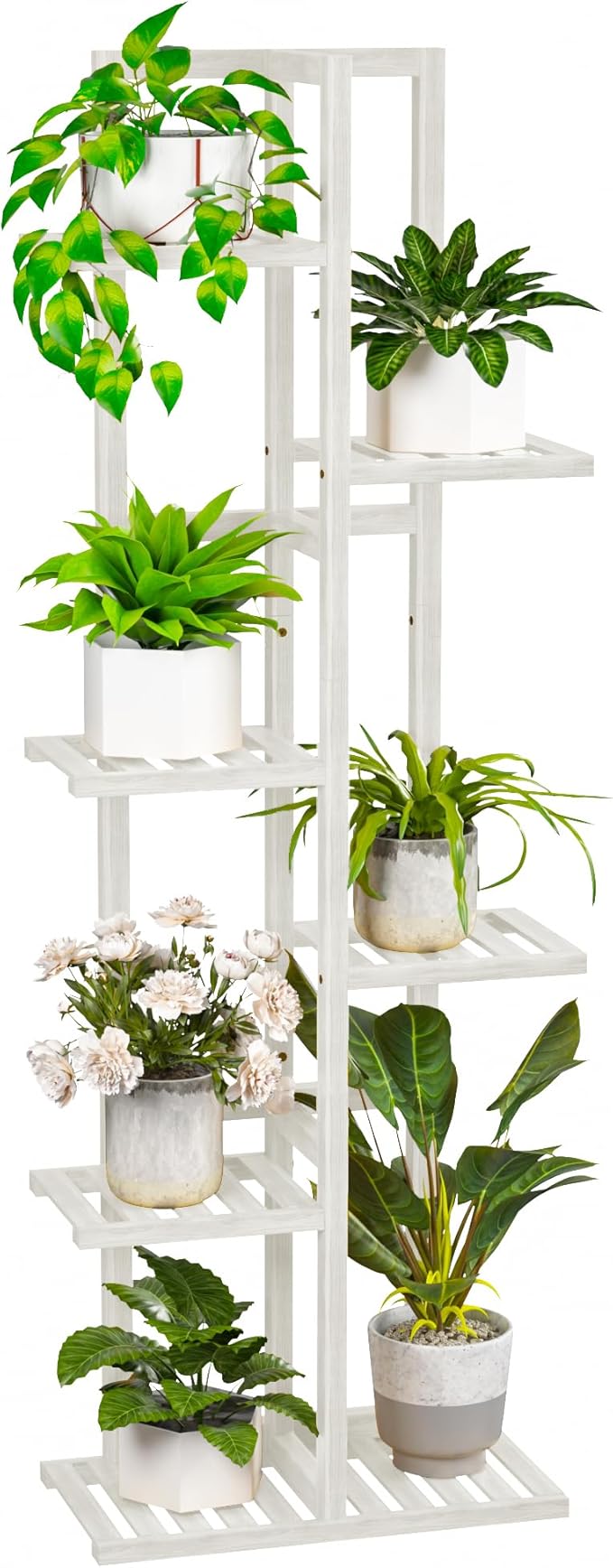 6 Tier Bamboo Plant Stand Indoor, Wood Tall Flower Holder Corner Tiered Plant by ROMGUAR+CRAFT