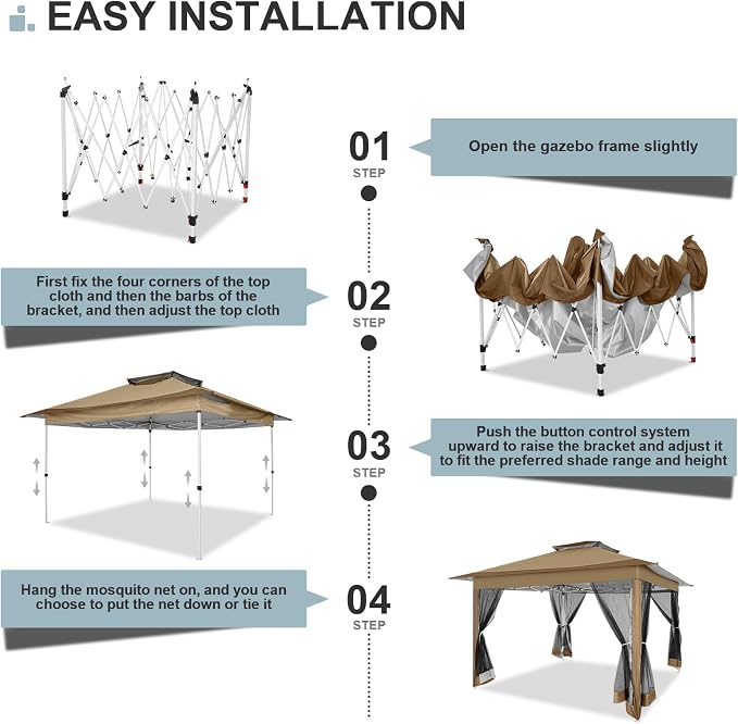 COBIZI 12x12 Pop up Gazebo on Clearance Canopy Tent, carpas para Patio - Image 8