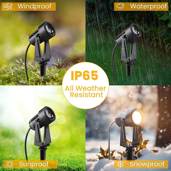 Low Voltage Landscape Lighting, 4 Pack Outdoor LED Landscape Spotlights - Image 6