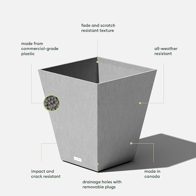 Veradek Nobleton Indoor/Outdoor Wide Square Planter - Image 4