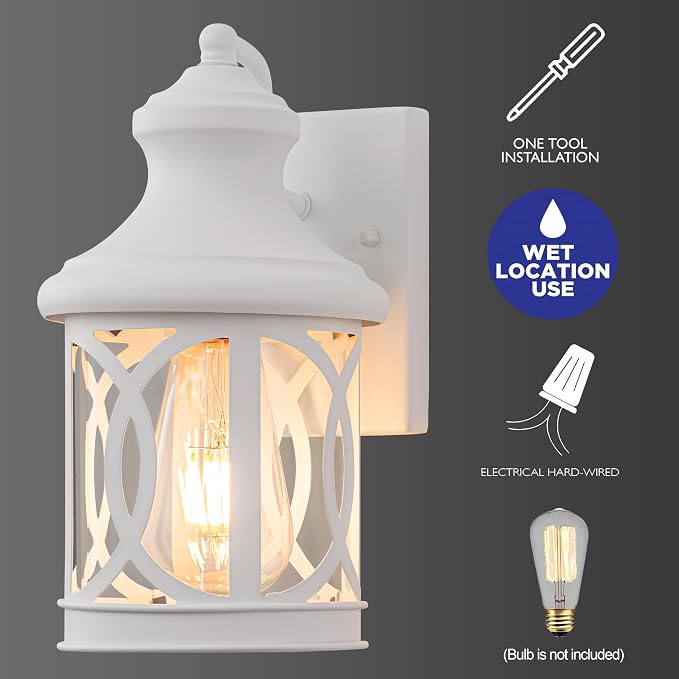 2-Pack Outdoor Wall Lights, Porch Lights, Waterproof Outdoor Wall Sconce - Image 3