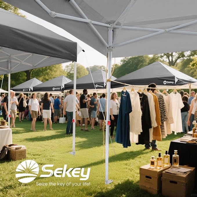 Sekey 10x10 Instant Pop Up Canopy – One Push Setup Easy Up Gazebo; 99% UV - Image 7
