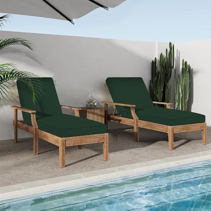 Chaise Lounge Cushions Outdoor, 4 Adjustable Ties Lounge Chair Cushions - Image 7