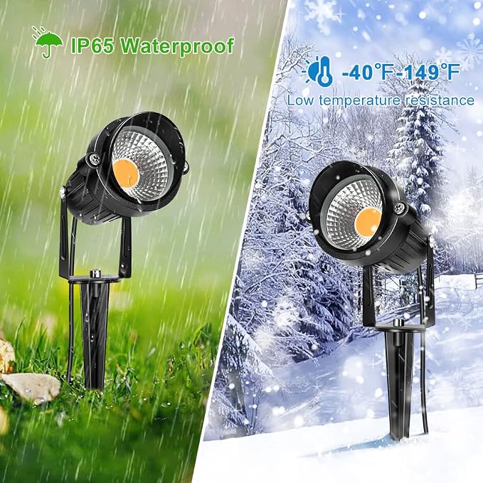 LightingWill 5W LED Landscape Lights, Warm White 3000K-3500K, Waterproof DC 12V - Image 5