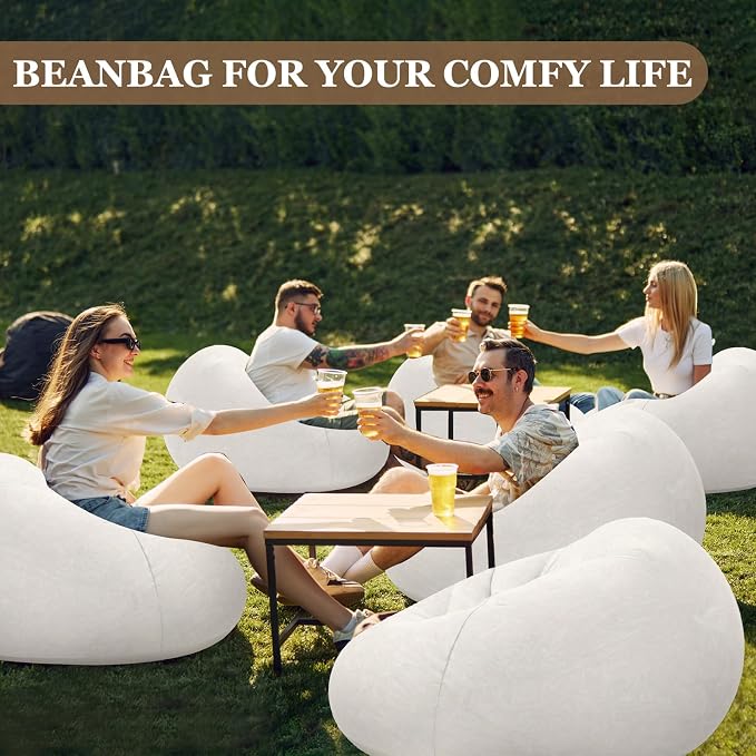 Realspring Inflatable Bean Bag Chairs Outdoor Blow up Camping Chairs Inflatable - Image 5