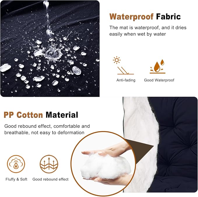 2-3 Seat Swing Replacement Cushion, Outdoor Bench Cushions - Image 3