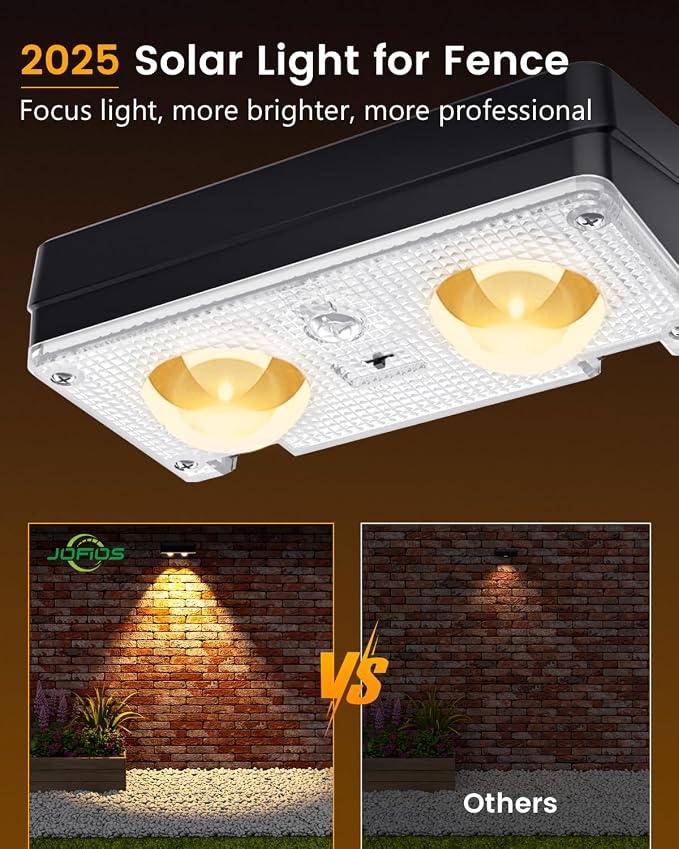 Solar Fence Lights Outdoor Waterproof, 80 Lumens Solar Lights - Image 4