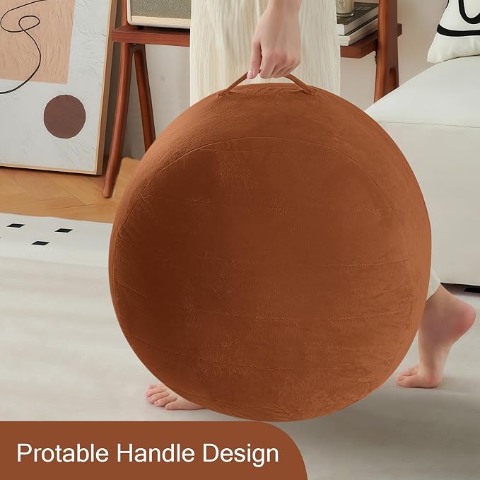 MeMoreCool Round Stuffed Pouf Ottoman Foot Rest, Floor Pouf Foot Stool - Image 8