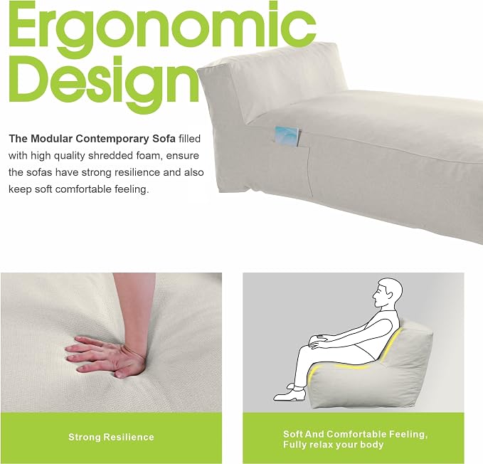 Outdoor Bean Bed Chair Sun Lounger, Outdoor Couch Sofa - Image 5