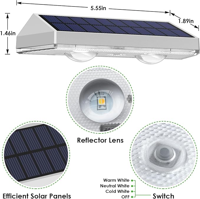 12 Pack Solar Fence Lights Outdoor Waterproof LED - Image 5