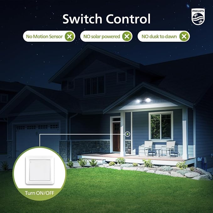Philips 44W 3500LM ‌LED Security Flood Light‌ ‌Outdoor‌，Switch Controlled - Image 3