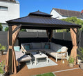 PURPLE LEAF Hardtop Gazebo 12' X 12' Metal Roof by PURPLELEAF