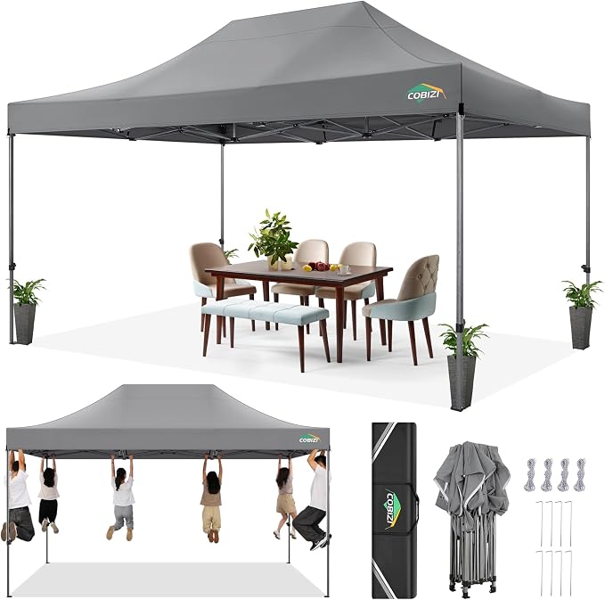 COBIZI 10x15 FT Pop up Canopy Tent, Heavy Duty Easy Up Commercial Outdoor Party by COBIZI