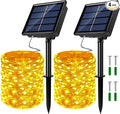 2 Pack Solar Powered Fairy String Lights Outdoor Waterproof 8 Modes Twinkle by JosMega