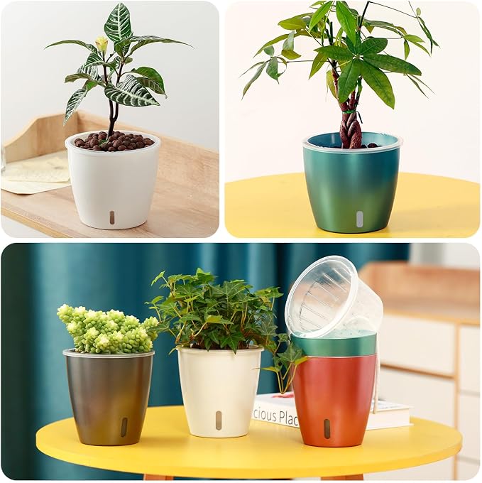 Self-Watering Pots for Indoor Plants, Small African Violet Pots - Image 8