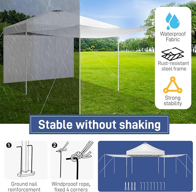 Outvita 10x10ft Ez Pop Up Canopy, Portable Instant Canopy Tent - Image 3