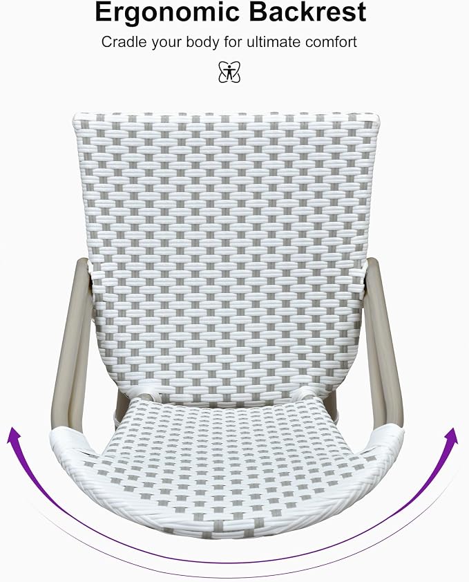 PURPLE LEAF Outdoor Bar Stools Set of 4 Champagne 30'' Patio Bar Stool Print - Image 6