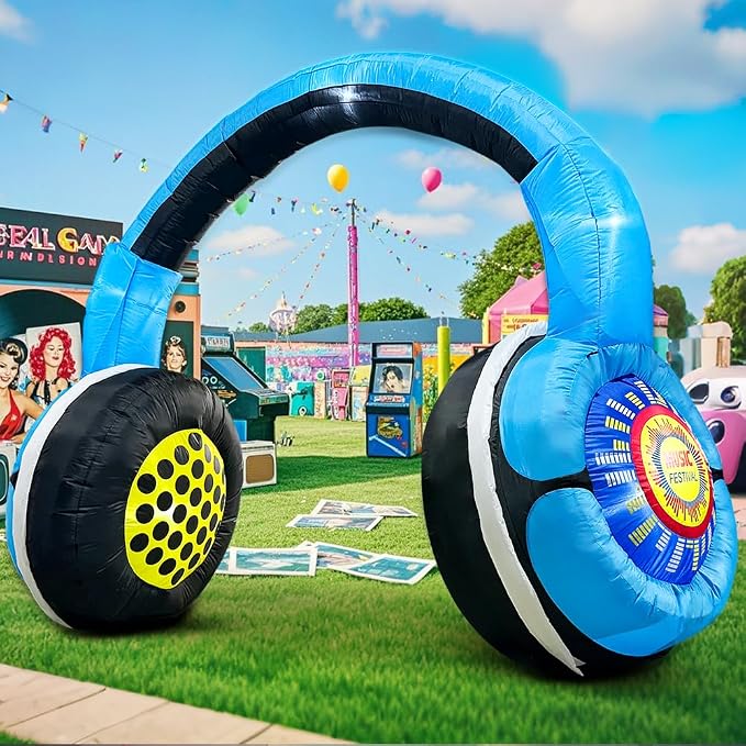 80's 90's Party Decoration 10FT Inflatable Headphones Archway Party Decorations by KOOY