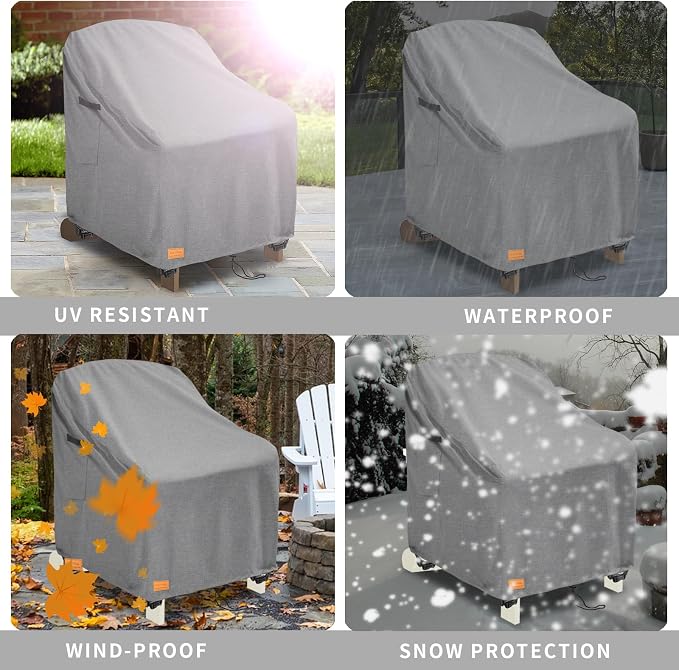Outdoor Adirondack Chair Covers 28W x 32D x 35H Inches, Patio Furniture Covers - Image 8