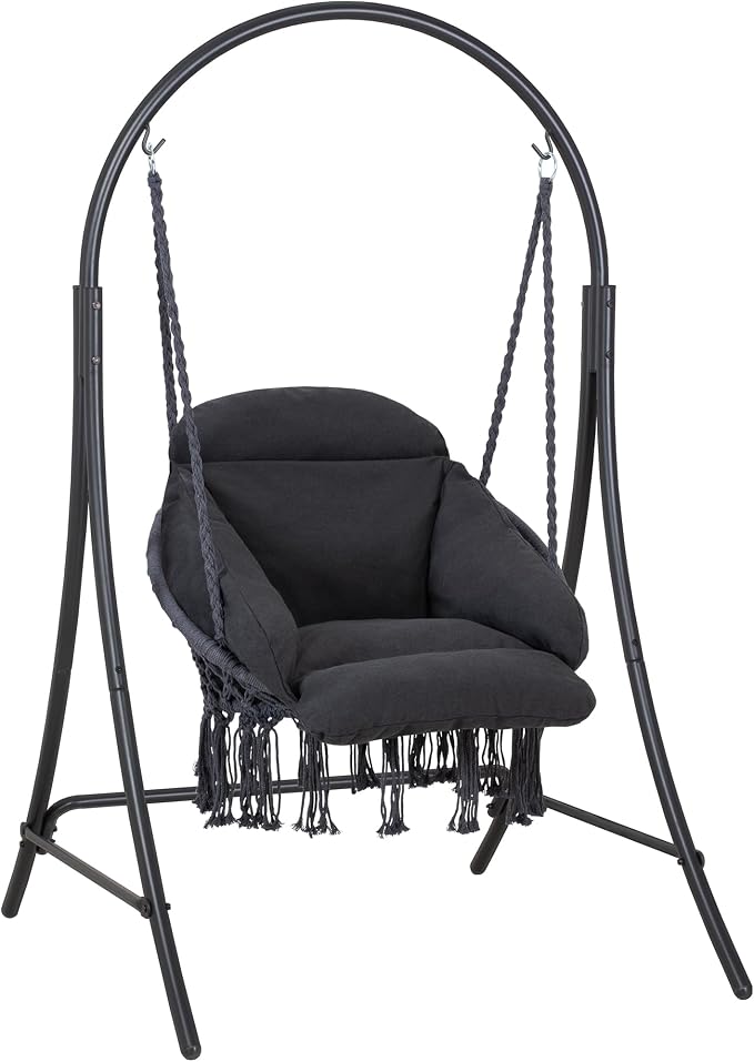 ANOW Hanging Swing Chair with Stand Included, Heavy Duty Hammock Chair with by ANOW